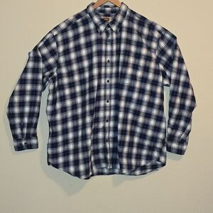 The Foundry Supply Co. Navy and White Checkered Shirt